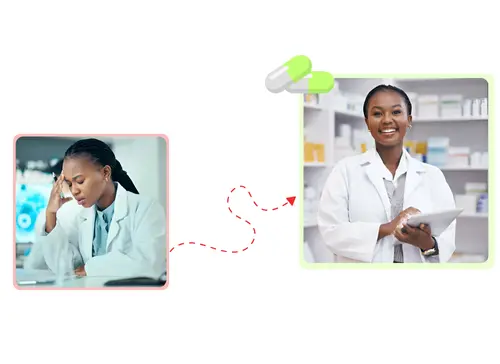 Shelves of authentic pharmaceutical products